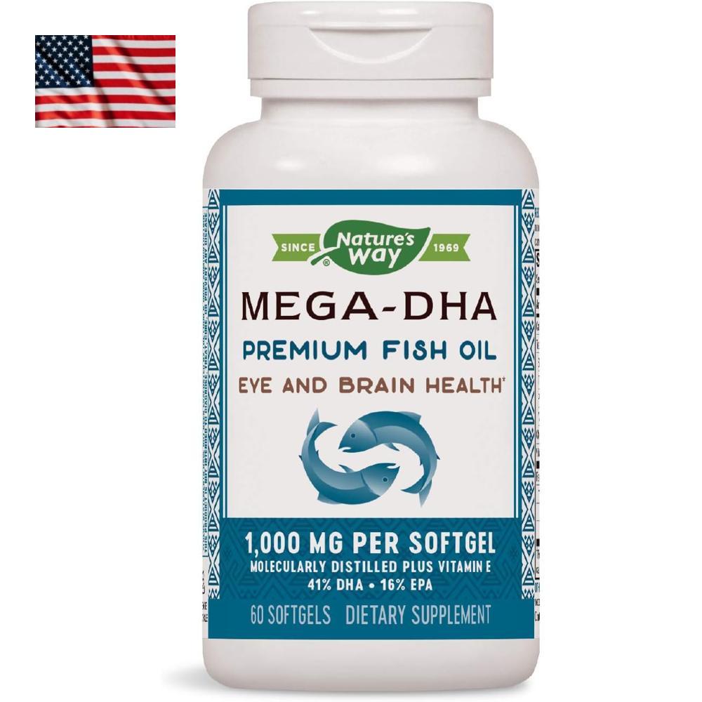 <b>Natures Way</b> Mega <b>DHA</b> <b>네이처스 웨이</b> 메가 <b>DHA</b> 피쉬 오일 60캡슐