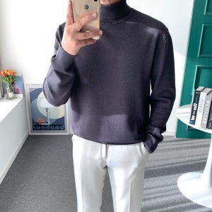 95-125 남자 목폴라 반폴라 니트 소프트 캐시미어 스판 터틀넥 스웨터 빅사이즈