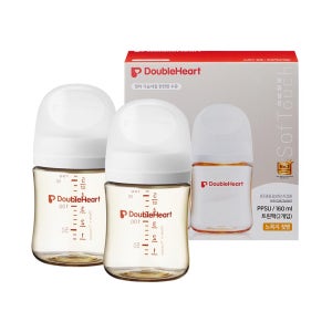 [더블하트] 3세대 160ml 베이직 트윈팩 (젖병2개/노꼭지)