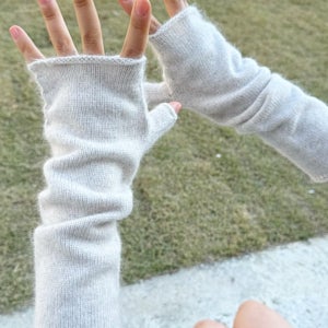 라쿤 울 니트 핸드 암 워머 손가락 없는 토시 장갑