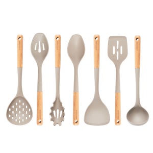 베스트하임 우드그립 실리콘 조리도구 2종 세트 멀티 볶음 스푼 국자 스키머 멀티 뒤집개