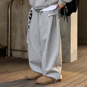 사이드 스냅버튼 벌룬 와이드 스웻팬츠 6C 남자기모바지 남자츄리닝바지 조거팬츠 트레이닝