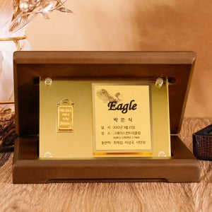 24K 순금 3.75g 골드바 골프상패(골드아크릴) 이글 싱글 홀인원 골프우승 감사패 JRW-034