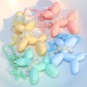 파스텔클레이 풍선 강아지 키링 열쇠 고리 만들기 세트 4개입