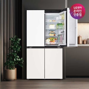 LG 매직스페이스 4도어 냉장고 870L 1등급 네이처 크림 화이트+베이지(T875MHE111)