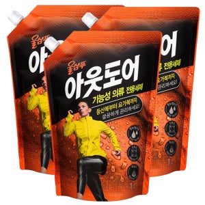 울샴푸 아웃도어 등산,스키,요가복 기능성의류 세탁세제 리필 1L 3개