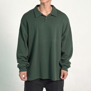 XL-8XL 모노 헤비 버터 니트 카라티 남자 빅사이즈 긴팔 피케이 칼라넥 덴타덤블