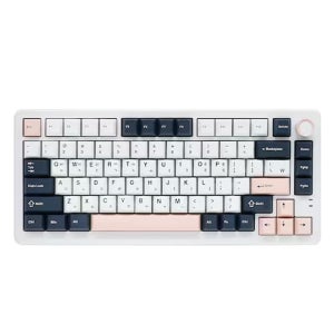 큐센 Q75 PBT 풀윤활 가스켓 사무용 유무선 텐키리스 기계식 키보드 화이트, 오테뮤 저소음 피치축 V3
