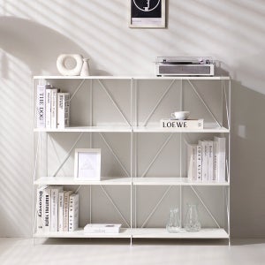 E0자재 스틸프레임 DIY 책장 선반장 책꽂이 4단1200 ST1865