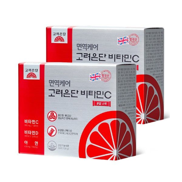 <b>고려은단</b> 면역케어 <b>고려은단</b> 비타민C 분말 스틱 60포 X 2개
