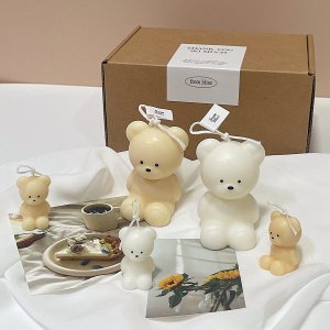 베이직 곰돌이 초 귀여운 오브제 인테리어 양초 소이 캔들 답례품 선물
