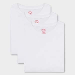 [브룩스브라더스] 코튼 크루넥 티셔츠 3팩 (화이트) (BBAUMF0473AEF)