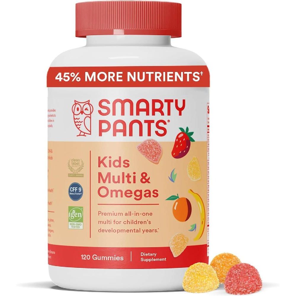 <b>SmartyPants</b> 어린이용 종합비타민 구미젤리 키즈멀티오메가 120카운트(1팩)