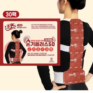 온기플러스50 30팩 조끼형 등 허리 입는 붙이는 핫팩 겨울 낚시 골프 캠핑 야외활동