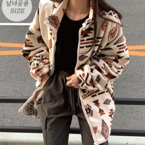 (무료배송/남녀공용)뉴델리 기하학 후리스 집업(2color) [플리스 오버핏 루즈핏 담요 덤블 한파 보온 퍼 프리사이즈]