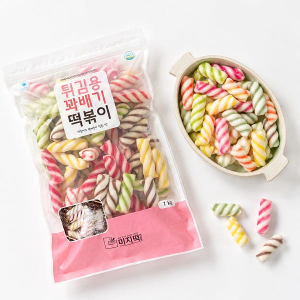 [미지] 꽈배기 떡볶이떡 2종 500g (조리용, 튀김용) 떡튀김 쌀떡볶이