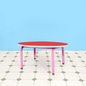 카페 테이블 인테리어 디자인 철제 hpl 컬러 아치원형테이블 600원형 320좌식