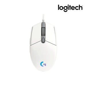 [국내정품] 로지텍코리아 G102 2세대 LIGHTSYNC 화이트 박스 정품 유선 게이밍 광마우스 PC방
