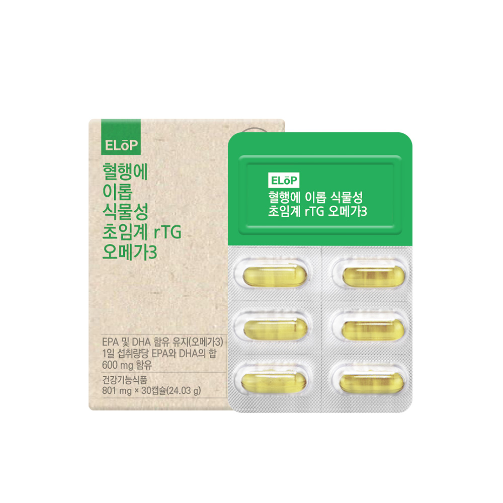 [<b>이롭</b>] 초임계 rTG 식물성 <b>오메가3</b> 30캡슐 30캡슐, 1개