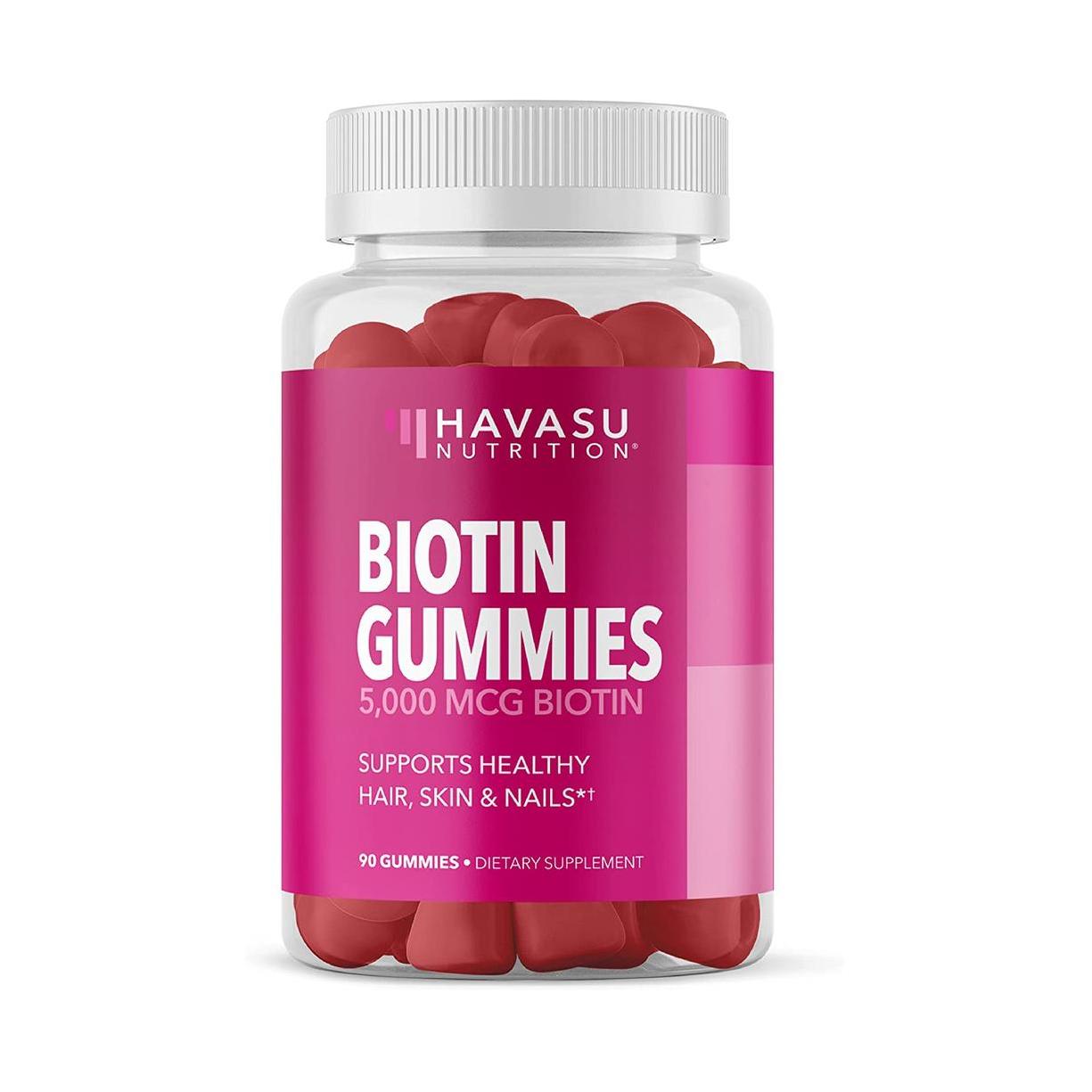 하바수 뉴트리션 <b>비오틴</b> 구미 5000mcg 딸기맛 90정 HAVASU NUTRITION <b>Biotin</b> Gummy