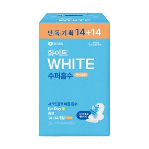 화이트 수퍼흡수 맥시 슬림 중형 14+14개입 1팩 생리대
