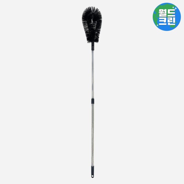 월드크린 거미줄제거기 올블랙 거미줄 제거솔 2단 스텐봉 세트 벽 천장 먼지 제거 간판 청소