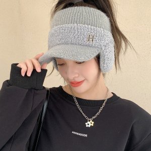 H 니트 캡모자 귀달이 방한 여성 귀도리 귀덮는 겨울모자 귀마개