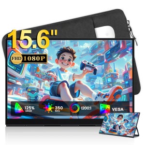 EViCiV 에비크 15.6인치 FHD IPS 초경량 휴대용 모니터-거치대 일체형