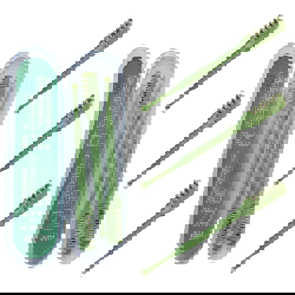 로터리 블레이드용 일반 수동 방수 코털 트리머 세트, 이어 피커가 있는 2-in-1 팩 6 회전 면도기, 여행용 케이스가 남녀용 휴대용 면도기(녹색)