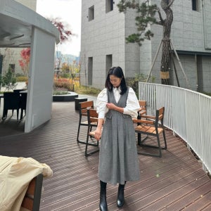 울 50 키작녀 원피스 뷔스티에 원피스 겨울하객룩