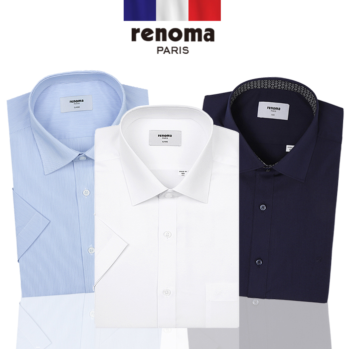 [레노마셔츠]여름 신제품 링클프리 반팔 구김적은 스판 정장 캐주얼 남자 와이셔츠