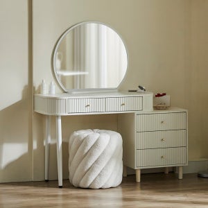 파로마 벼리 템바보드 원형거울 수납화장대