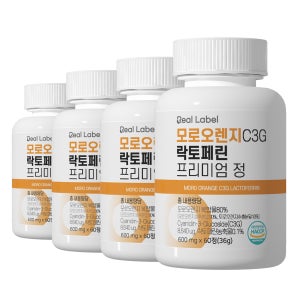 리얼라벨 모로오렌지 C3G 모로실 락토페린 프리미엄정 600mg 60정, 4개