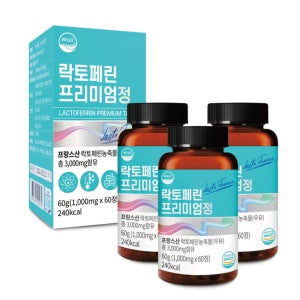 리얼라벨 고함량 락토페린 프리미엄정 1000mg 60정, 3개