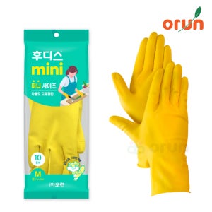 후디스 가정용 식품용 단미니 손목 고무장갑 10P M(중형), 1개