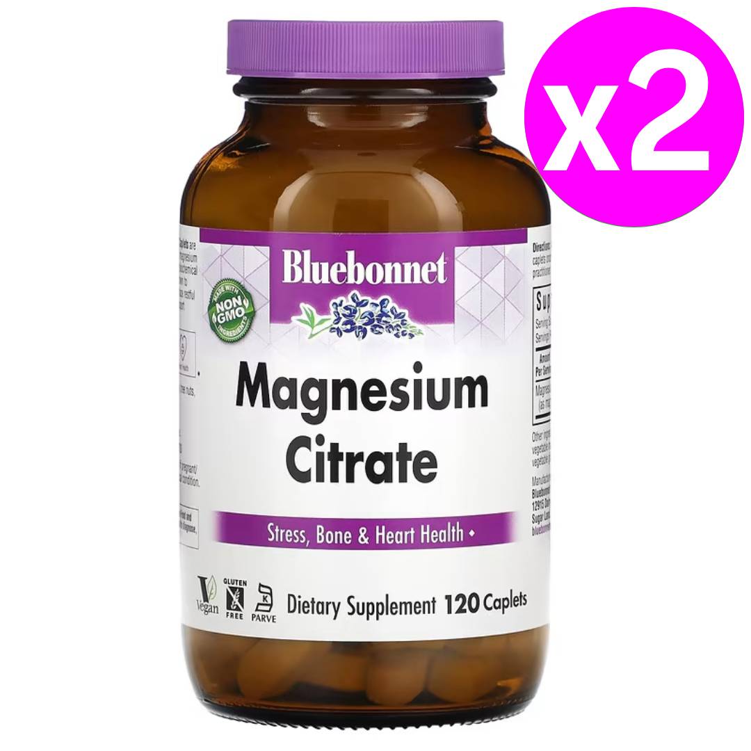 블루보넷 구연산<b>마그네슘</b> <b>400</b>mg 120<b>타블렛</b> 2병 시트르산 <b>마그네슘</b> 시트레이트