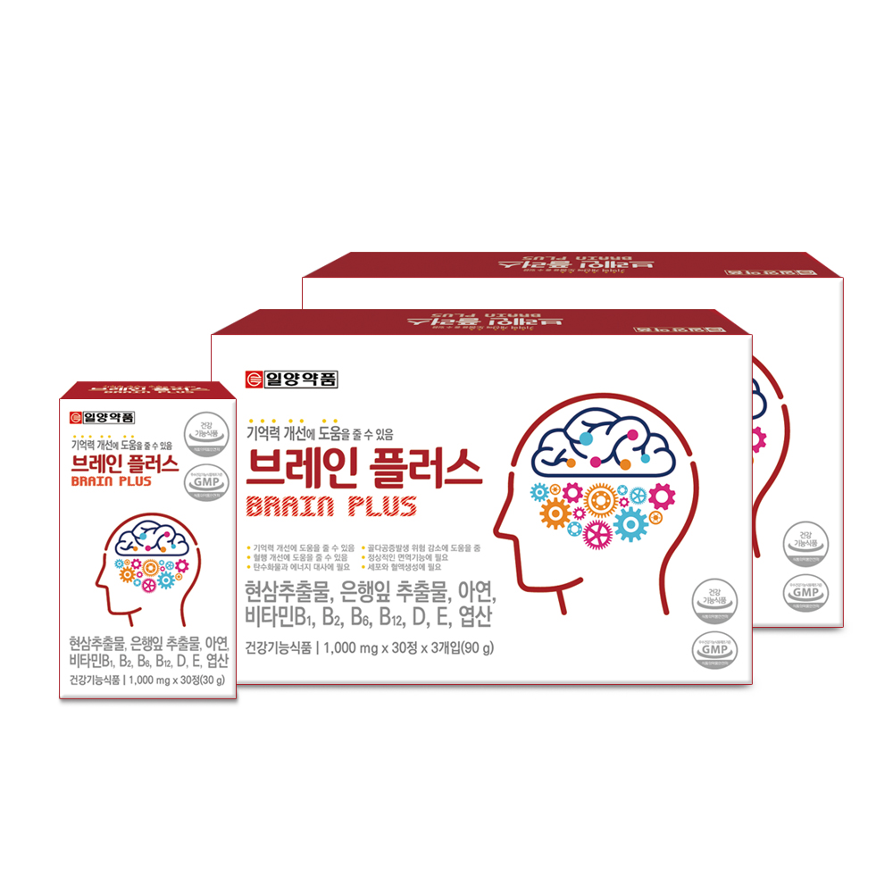 일양약품 브레인플러스 6개월_기억력 <b>개선</b>/<b>혈행개선</b>/골다공증완화/면역증진