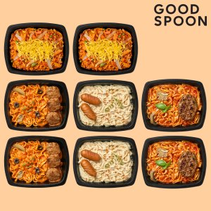 굿스푼 저당 두부면 파스타 4종4팩+4팩 크림 로제 토마토 스파게티 간편요리 저당소스 단백질 식단