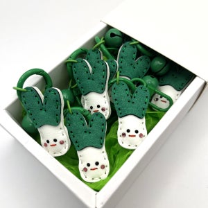 핸드메이드 귀여운 야채키링 대파 가죽 키링 핸드폰 악세사리