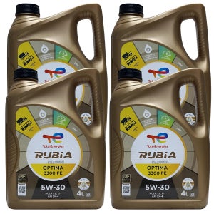 토탈 루비아 옵티마 3300 FE 5W30 4L x 4개 1박스 16L CK-4 E8 상용차 100% 합성 연비절감형 장수명 디젤 엔진오일 (10W40 대체시 연비개선)