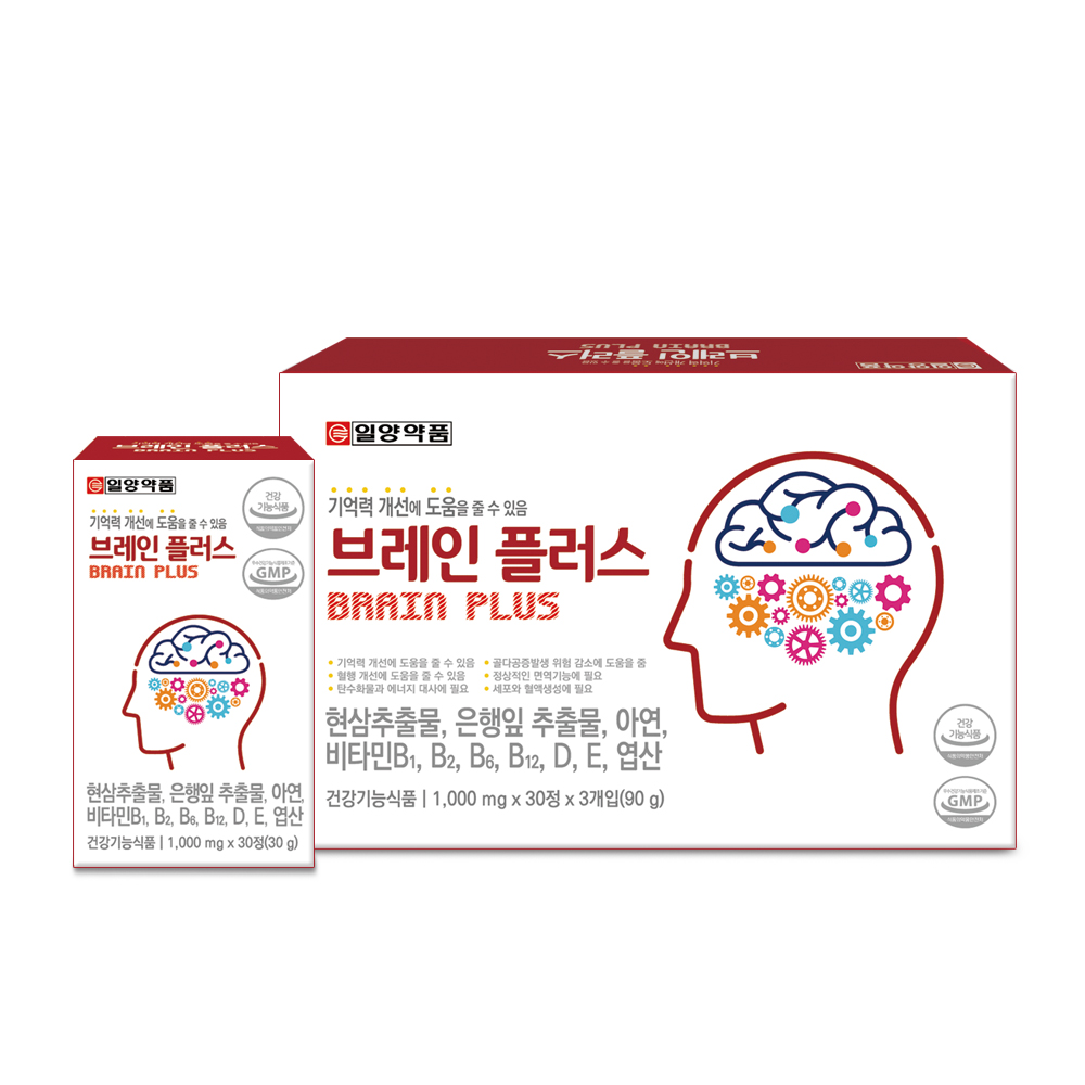 일양약품 브레인플러스 3개월_기억력 <b>개선</b>/<b>혈행개선</b>/골다공증완화/면역증진