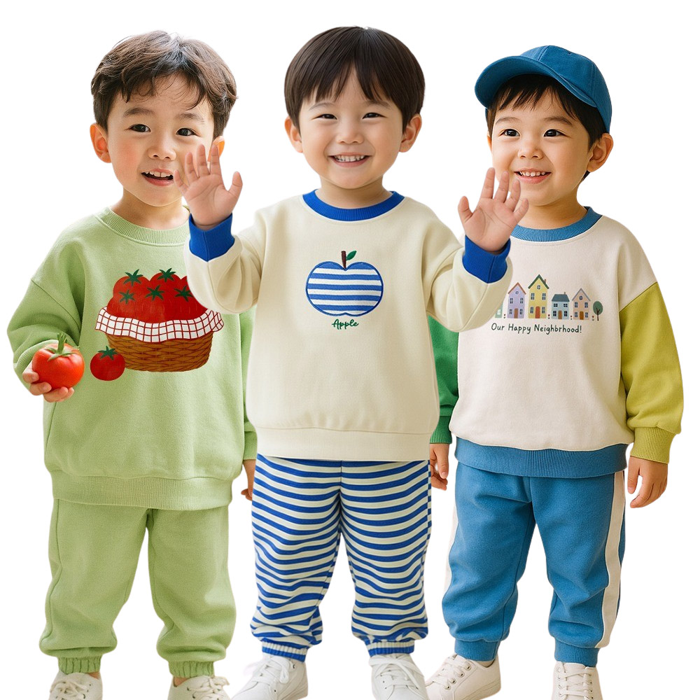 [키즈꼬모] 봄신상 핫딜 남아 상하복 등원복 어린이집 국내생산 남아옷 세트 51종