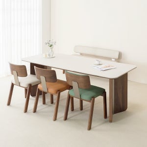 코모도홈 스틸라 포세린 세라믹 4인용 6인용 원목식탁 의자 벤치 세트