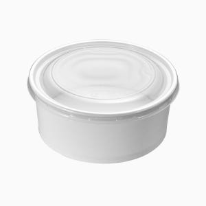 원형 종이용기 SL-900cc (백색)+뚜껑 세트