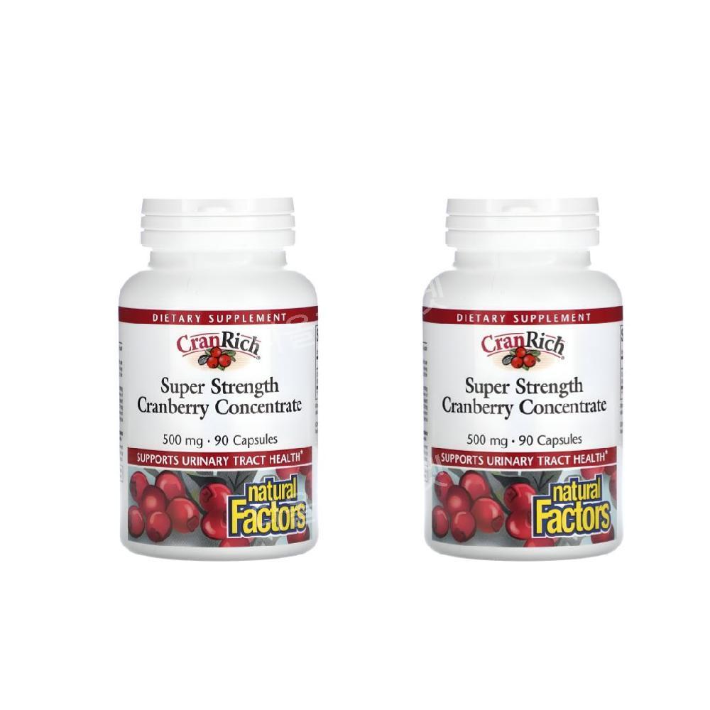 내추럴팩터스 크랜베리캡슐 크랜베리영양제 크랜리치 CRANRICH 500mg 90정 2병