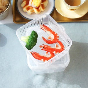 일본산 이노마타 채반 사각 밀폐용기 두부 과일 야채 보관용기 보관통 1100ml