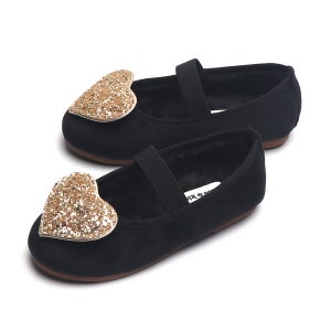 마리앤키즈 여아 털 구두 유아 아기 겨울 하트 플랫 슈즈