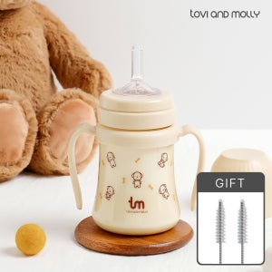[토비앤몰리] 새지 않는 아기 유아 물병 어린이집 이유식 빨대컵 180ml 280ml