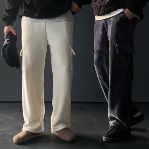 1+1 남자벨벳바지 기모카고팬츠 보아털바지