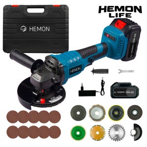 헤몬 21V 무선 핸드 그라인더 연마기 충전 전기 앵글 그라인더 풀세트